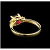 Image 3 : 1.09ct Pink Tourmaline and Diamond Ring - 14KT Yellow Gold