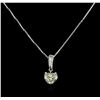 GIA Cert 1.17ctw Diamond Pendant With Chain - 14KT White Gold
