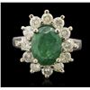 Image 2 : 14KT White Gold 2.96ct Emerald and Diamond Ring