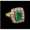 1.62ct Emerald and Diamond Ring - 18KT Yellow Gold