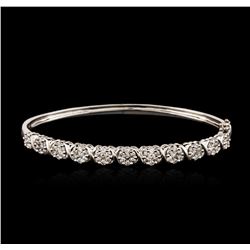 14KT White Gold 2.52ctw Diamond Bangle Bracelet