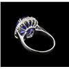 Image 3 : 3.58ct Tanzanite and Diamond Ring - 14KT White Gold