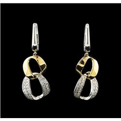 0.57ctw Diamond Earrings - 14KT White and Yellow