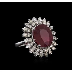 14KT White Gold 14.62ct Ruby and Diamond Ring