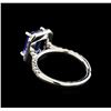 Image 3 : 2.45ct Tanzanite and Diamond Ring - 14KT White Gold