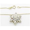Image 3 : 0.75ctw Diamond Snowflake Pendant With Chain - 14KT Yellow Gold