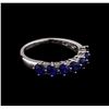 Image 1 : 1.44ctw Sapphire and Diamond Ring - 18KT White Gold
