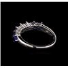 Image 3 : 1.44ctw Sapphire and Diamond Ring - 18KT White Gold