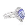 14KT White Gold 3.89ct Tanzanite and Diamond Ring