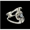 Image 1 : 2.28ctw Black Diamond Ring - 14KT White Gold