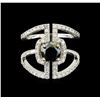 Image 2 : 2.28ctw Black Diamond Ring - 14KT White Gold