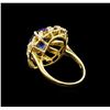 Image 3 : 3.76ct Tanzanite and Diamond Ring - 14KT Yellow Gold