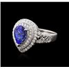Image 1 : 14KT White Gold 2.35ct Tanzanite and Diamond Ring