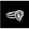 Image 1 : 1.47ct Aquamarine and Diamond Ring - 14KT White Gold
