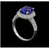 Image 4 : 3.65ct Tanzanite and Diamond Ring - 14KT White Gold