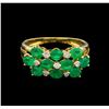 Image 2 : 1.59ctw Emerald and Diamond Ring - 14KT Yellow Gold