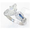 Image 2 : EGL Cert 2.08ctw Diamond and Sapphire Ring - Platinum