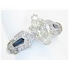 Image 8 : EGL Cert 2.08ctw Diamond and Sapphire Ring - Platinum