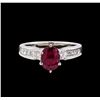 Image 2 : 1.37ct Ruby and Diamond Ring - 18KT White Gold