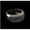 Image 1 : 0.68ctw Tanzanite and Diamond Ring - 14KT White Gold