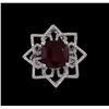 Image 2 : 14KT White Gold 11.02ct Ruby and Diamond Ring
