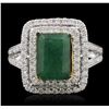 Image 2 : 14KT Two-Tone Gold 2.53ct Emerald and Diamond Ring