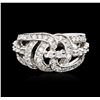 Image 1 : 14KT White Gold 0.80ctw Diamond Ring