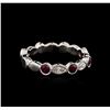 Image 2 : 18KT White Gold 0.34ctw Ruby and Diamond Ring