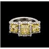 Image 2 : 14KT Two-Tone Gold 4.21ctw Diamond Ring