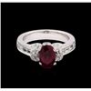 Image 2 : 1.26ct Ruby and Diamond Ring - 18KT White Gold