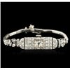 Image 1 : Platinum 0.72ctw Diamond Vintage Ladies Watch