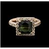 Image 1 : 3.25ct Tourmaline and Diamond Ring - 14T Rose Gold