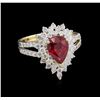 Image 1 : 1.86ct Ruby and Diamond Ring - 14KT Yellow Gold