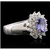 Image 1 : 14KT White Gold 0.83ct Tanzanite and Diamond Ring