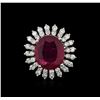 Image 2 : 14KT White Gold 11.56ct Ruby and Diamond Ring