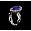 Image 4 : 3.00ct Tanzanite and Diamond Ring - 14KT White Gold