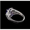 Image 3 : 3.71ct Tanzanite and Diamond Ring - Platinum