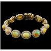 Image 1 : 17.96ctw Opal and Diamond Bracelet - 14KT Yellow Gold