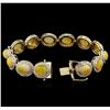 Image 3 : 17.96ctw Opal and Diamond Bracelet - 14KT Yellow Gold