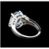 Image 3 : 4.03ct Aquamarine and Diamond Ring - 14KT White Gold