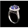 Image 4 : 5.00ct Tanzanite and Diamond Ring - 14KT White Gold