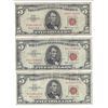 Image 1 : 1963 $5 Red Seal Bill Lot of 3