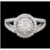Image 2 : 14KT White Gold 1.12ctw Diamond Ring