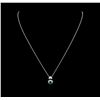 Image 1 : 0.33ctw Pearl and Diamond Pendant - 14KT White Gold