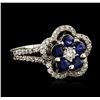 14KT White Gold 0.95ctw Sapphire and Diamond Ring