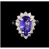 Image 2 : 2.85ct Tanzanite and Diamond Ring - 14KT White Gold