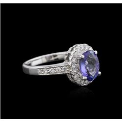 14KT White Gold 1.53ct Tanzanite and Diamond Ring