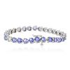 Image 2 : 14KT White Gold 13.50ctw Tanzanite and Diamond Bracelet