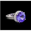 9.58ct Tanzanite and Diamond Ring - 14KT White Gold