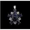 3.00ctw Blue Sapphire and Diamond Pendant - 14KT White Gold